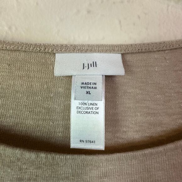 J. Jill Poncho Style Cover-up Airy Top 100% Linen Beige Size XL - Picture 3 of 5